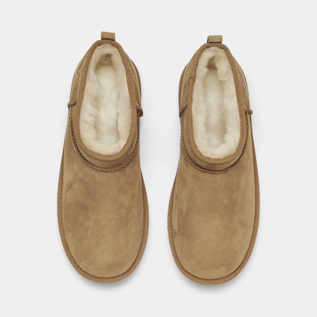 Kids' Short Sheepskin Side-Zip Boots - Chestnut