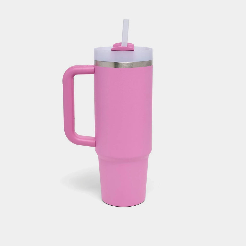 30 oz Insulated Handle Straw Tumbler