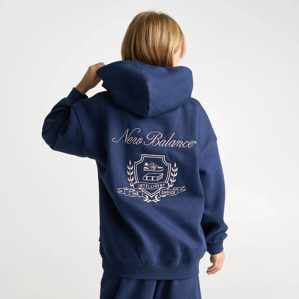 Girls' Oversized Embroidered Fleece Hoodie