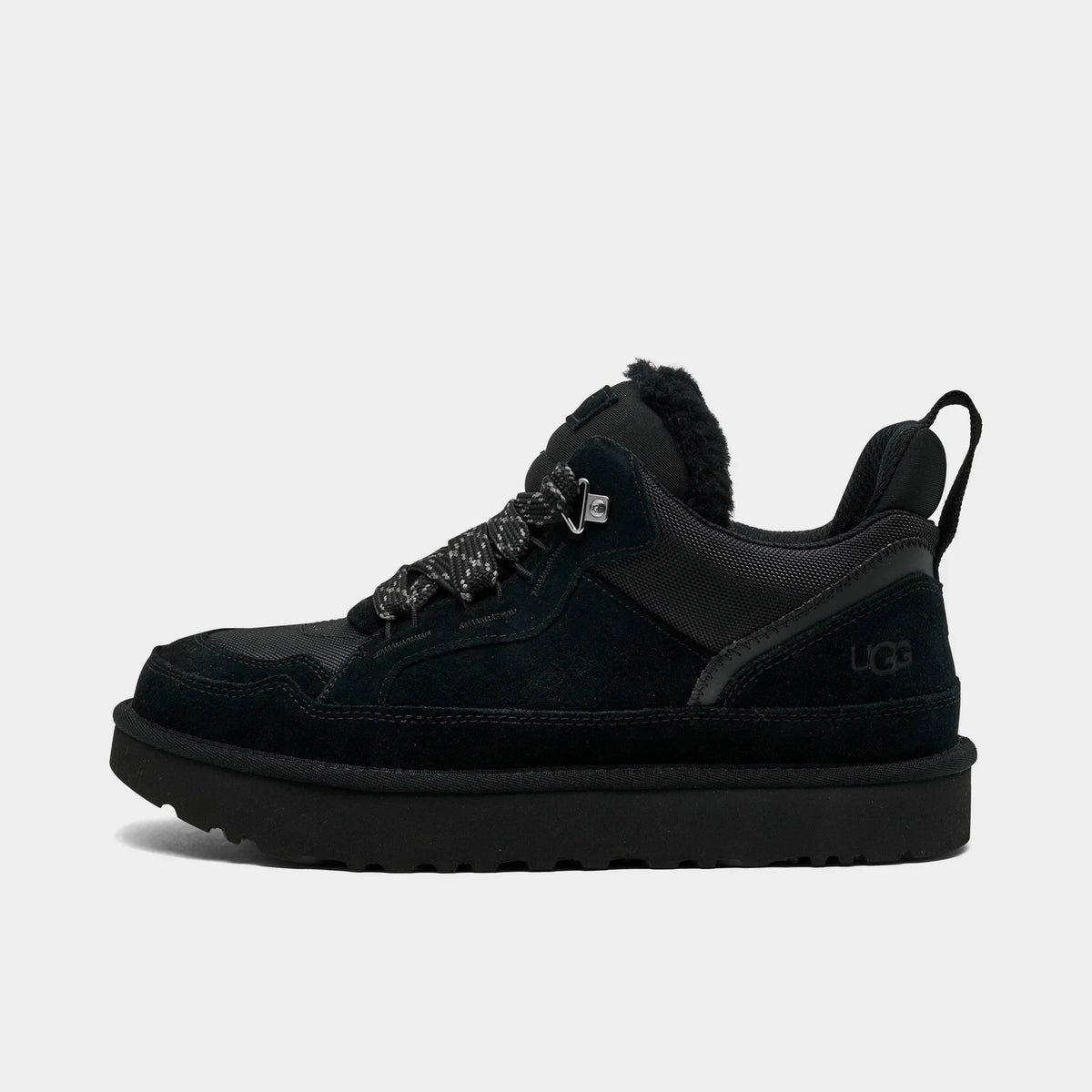 Men's Suede And Mesh Sneakers - Black
