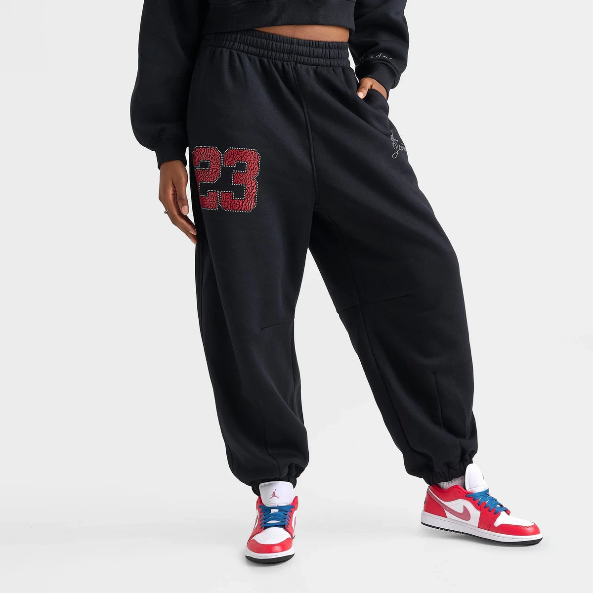 Women's Brushed Fleece Jogger Pants - Black