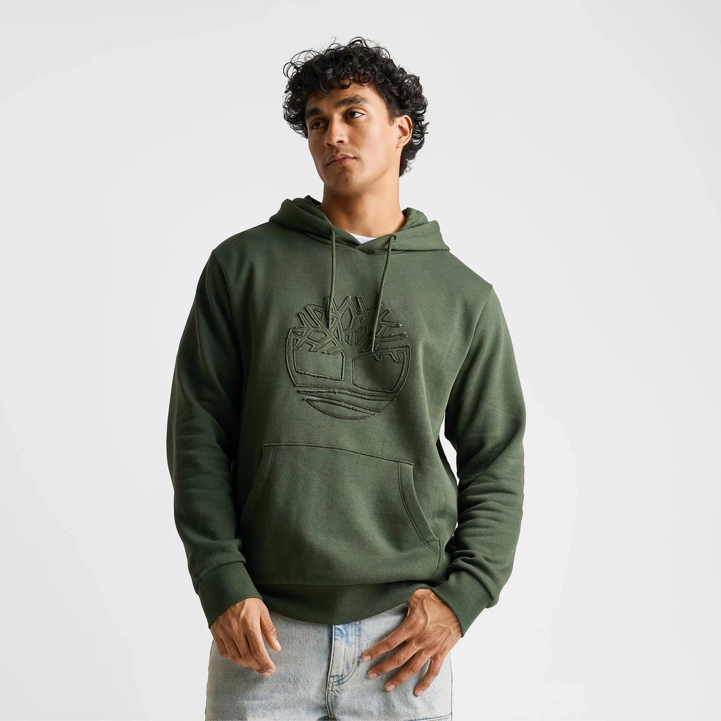Men's Logo Patch Fleece Pullover Hoodie - Green