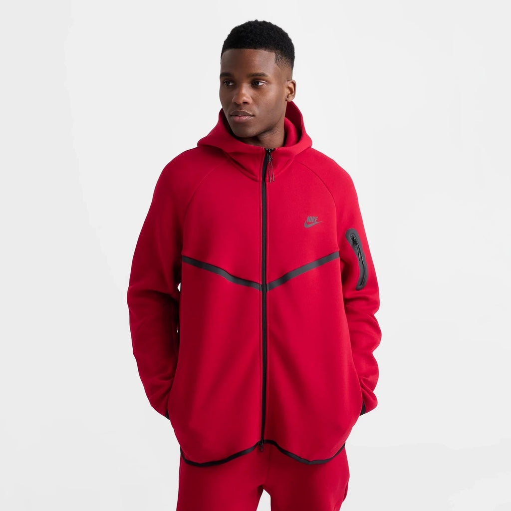 Men's Full-Zip Fleece Hoodie - Red
