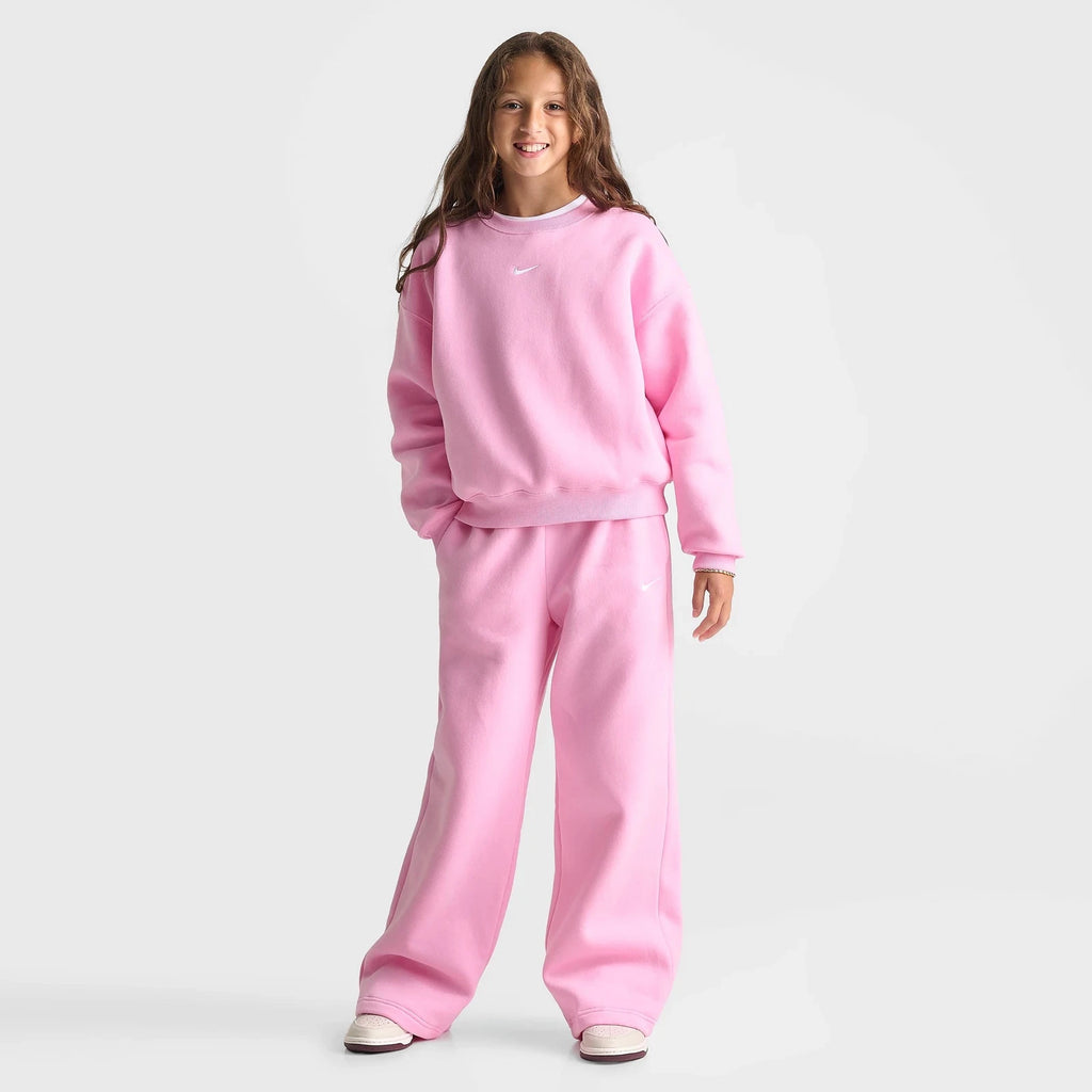 Girls' Brushed Fleece Open-Hem Sweatpants - Red