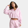 Women's Cropped Fleece Full-Zip Hoodie