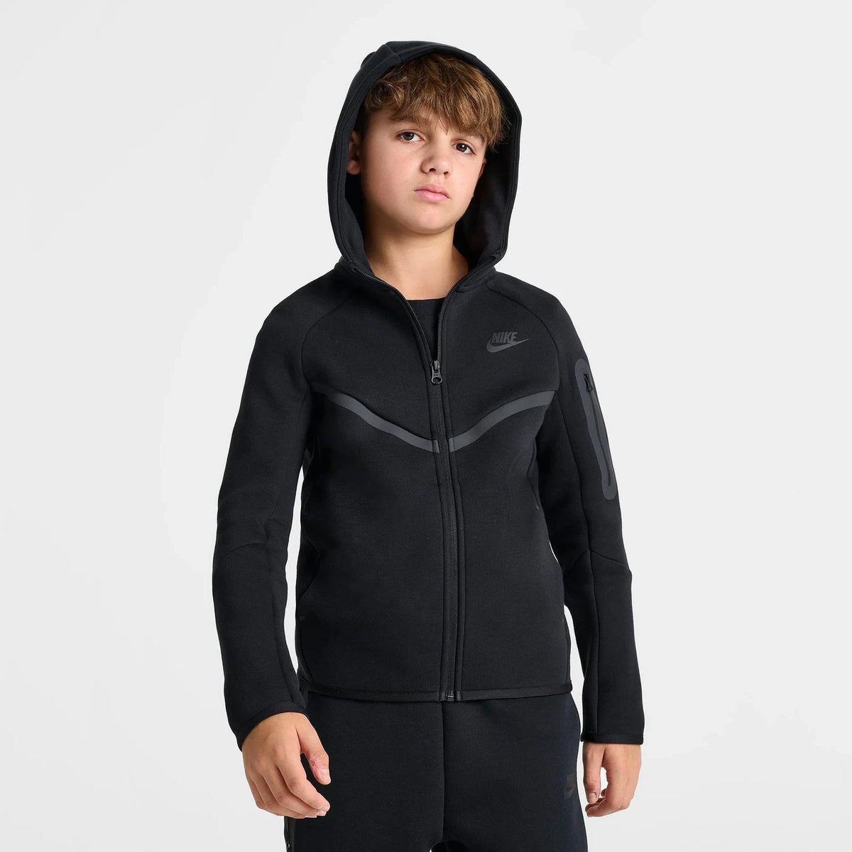 Big Kids' Full-Zip Fleece Hoodie - Black