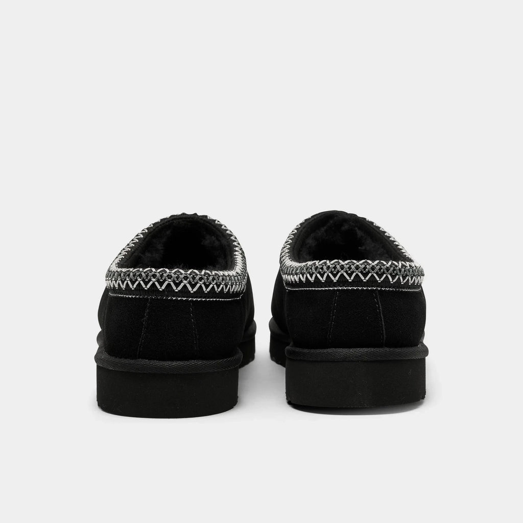 Men's Suede Backless Slippers - Black
