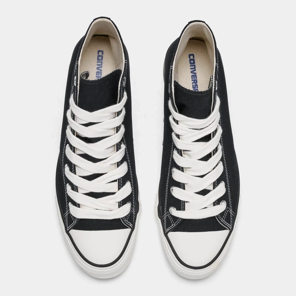 Men's Wide Fit Canvas High Top Sneakers - Black