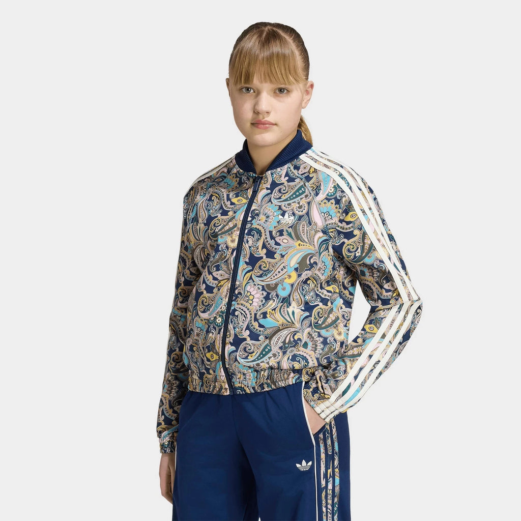 Girls' Cropped Paisley Zip Track Jacket