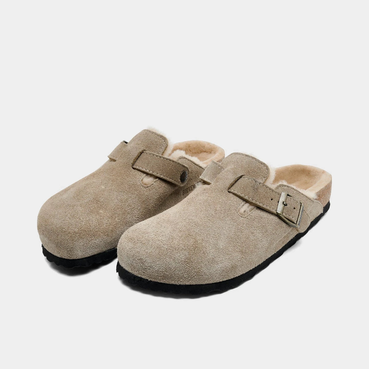 Women's Shearling-Lined Suede Clogs