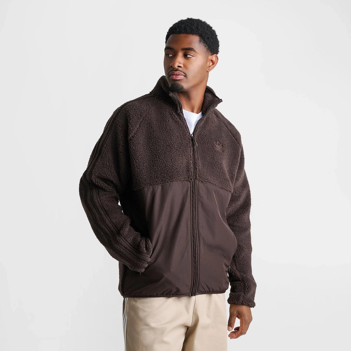 Men's Recycled Fleece Full-Zip Jacket - Brown