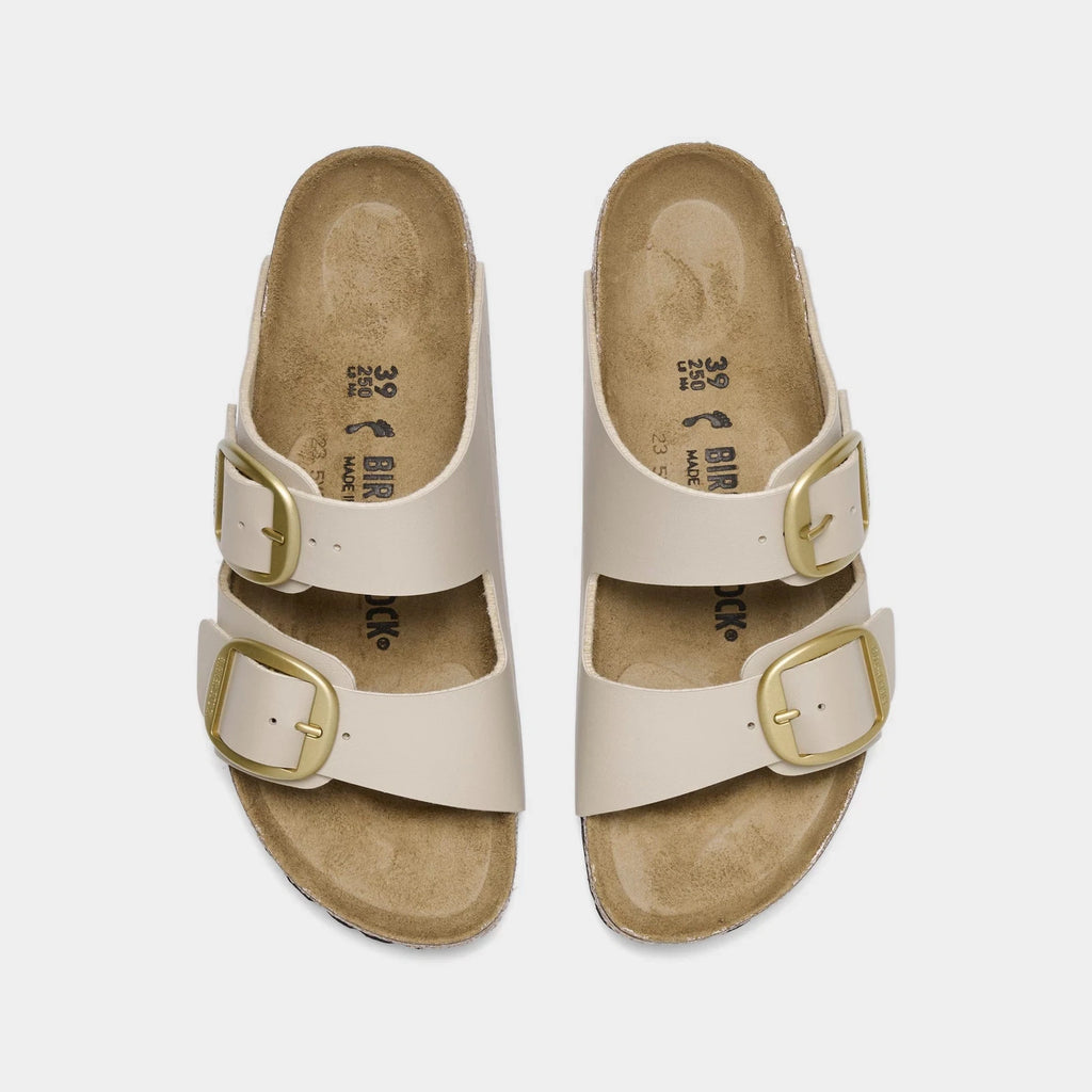 Women's Two-Strap Sandals With Gold Buckles