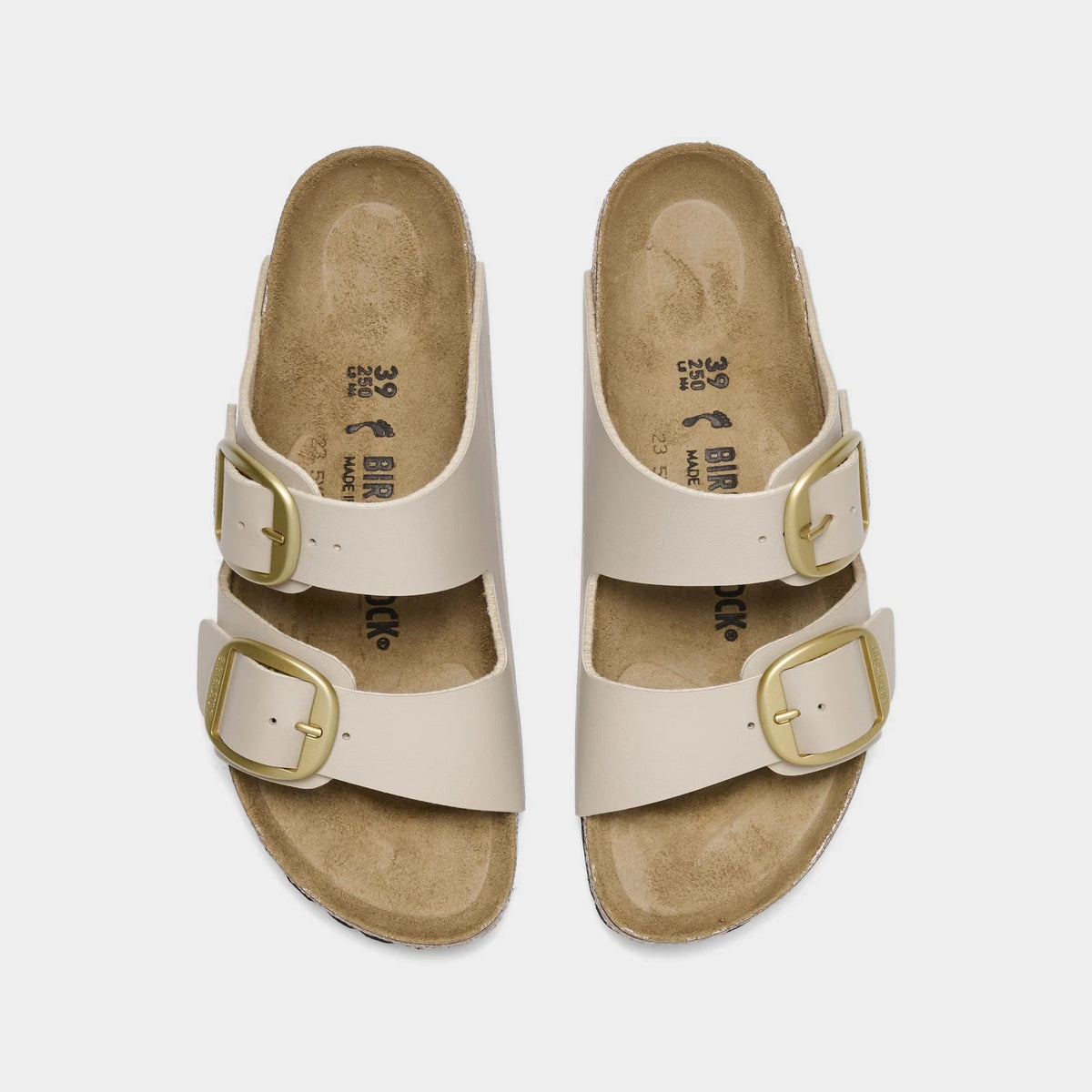 Women's Two-Strap Sandals With Gold Buckles