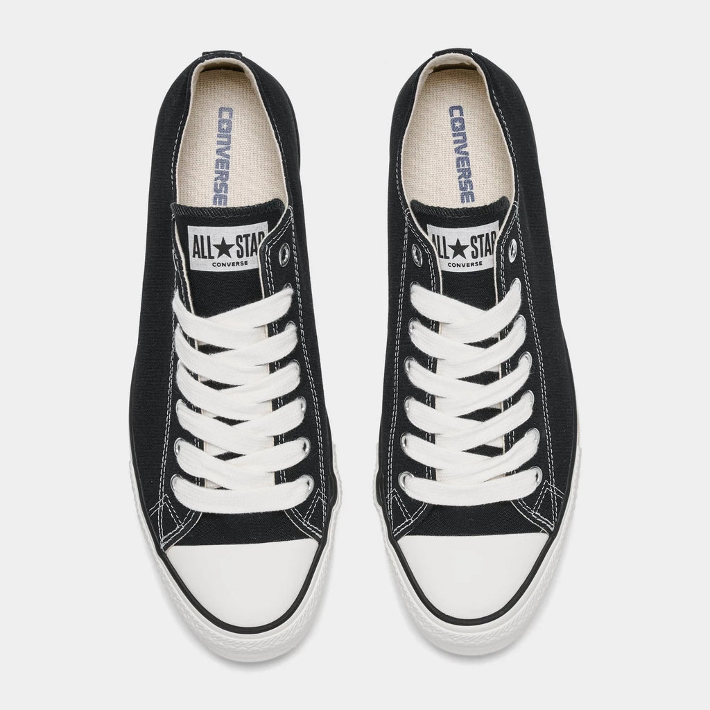 Men's Wide Fit Canvas Low Top Sneakers - Black