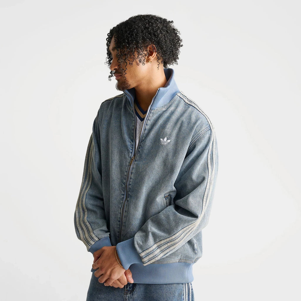 Men's Washed Denim Track Jacket