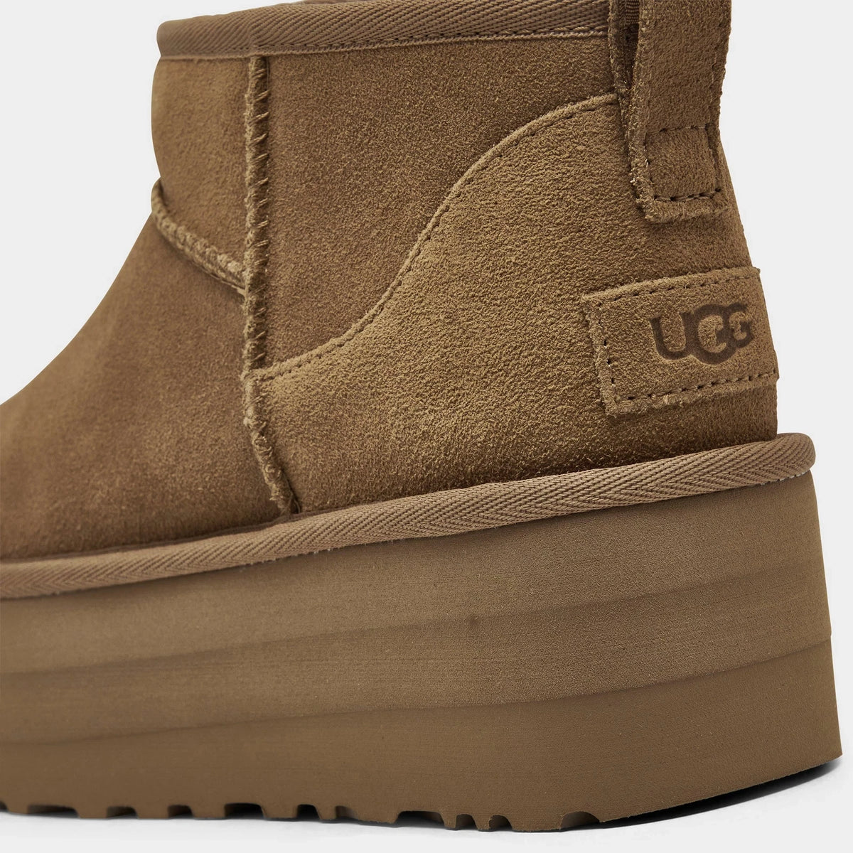 Women's Sheepskin Platform Mini Boots - Chestnut