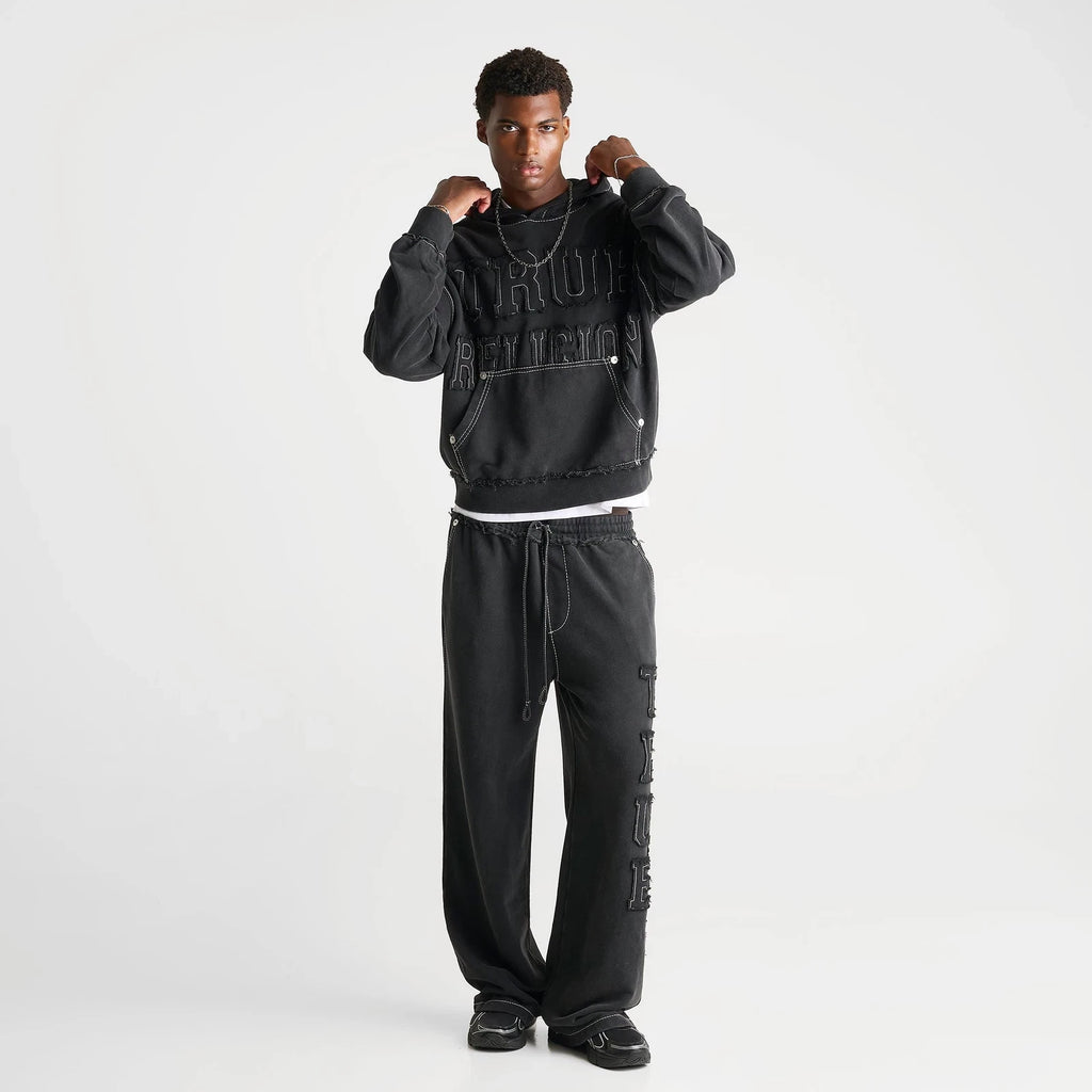 Men's Boxy Appliqué Pullover Hoodie