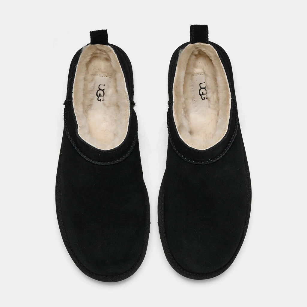 Women's Suede Micro Ankle Boots - Black