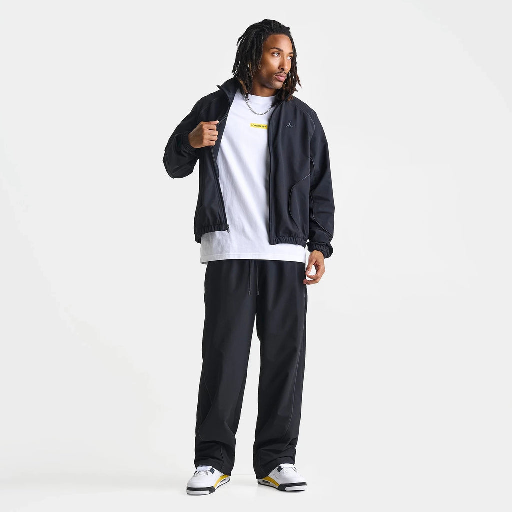 Men's Water-Repellent Full-Zip Track Jacket - Black