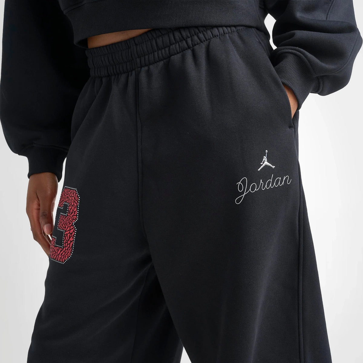 Women's Brushed Fleece Jogger Pants - Black