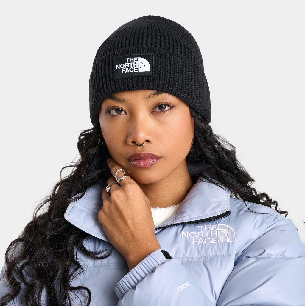 Ribbed Cuffed Knit Beanie - Black