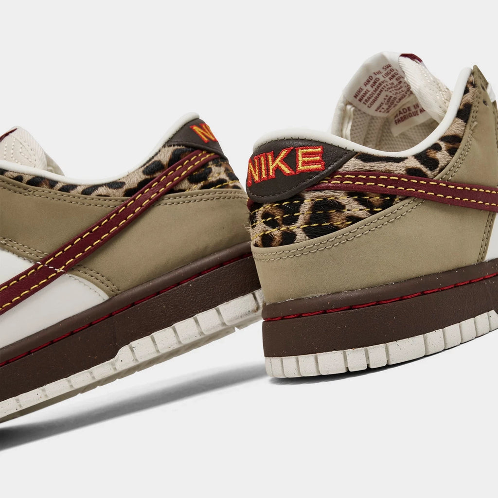 Women's Leather Leopard Detail Casual Sneaker