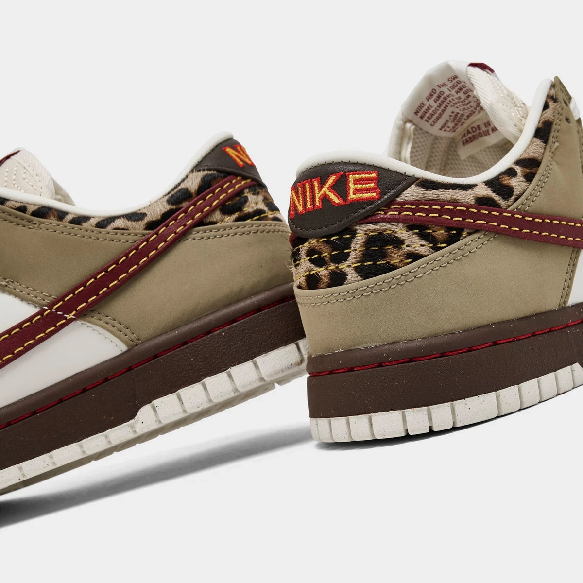 Women's Leather Leopard Detail Casual Sneaker