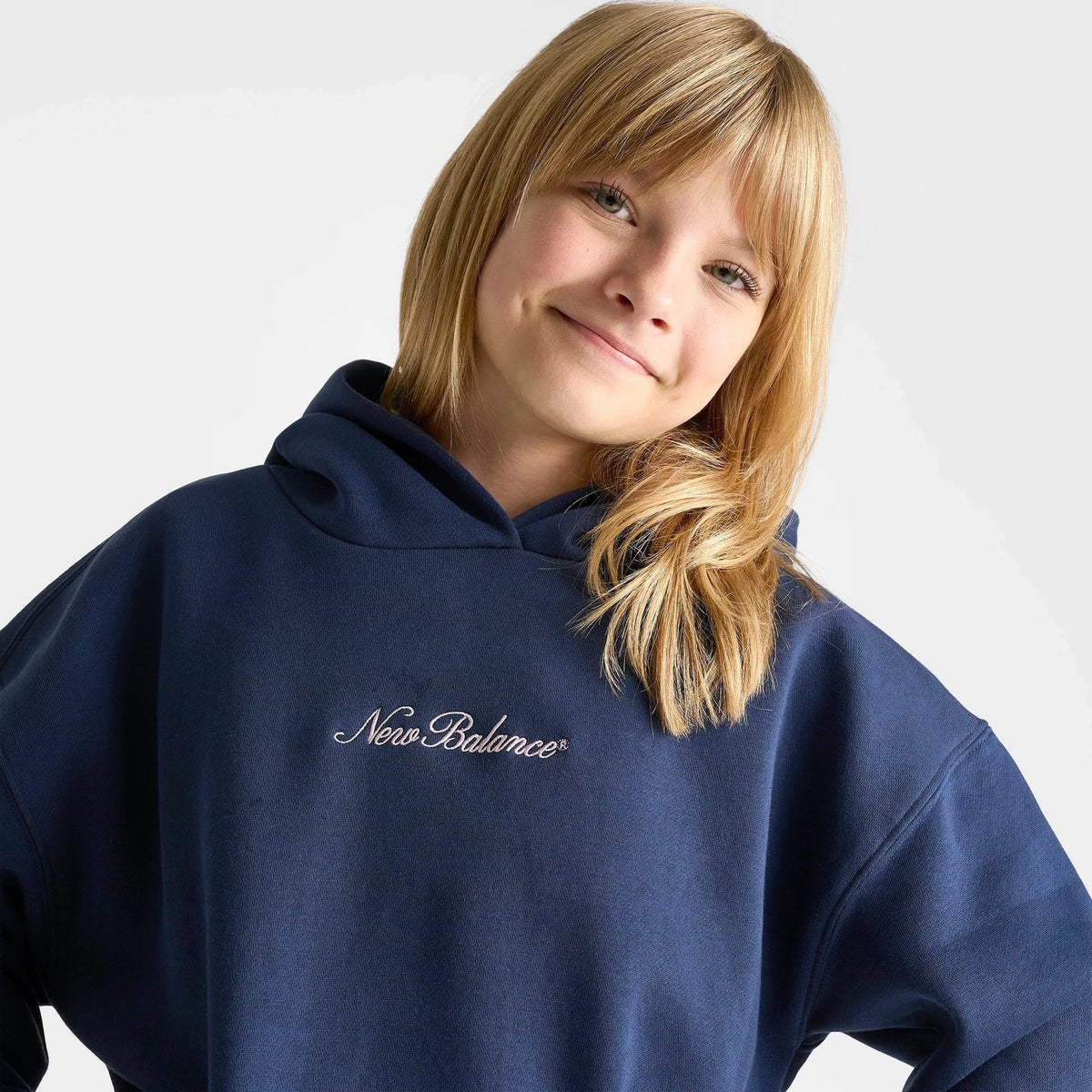 Girls' Oversized Embroidered Fleece Hoodie