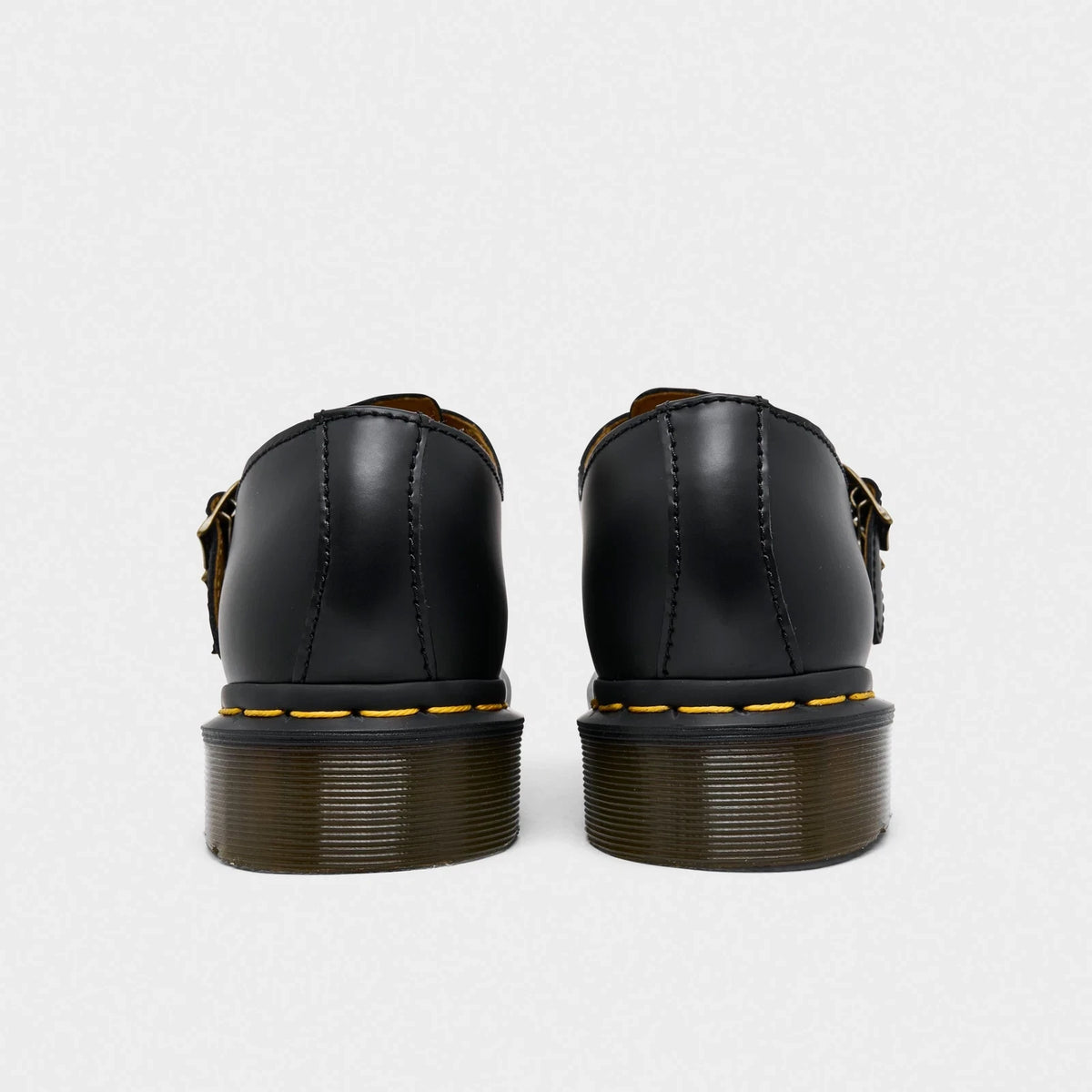 Women's Smooth Leather T-Bar Shoes - Black