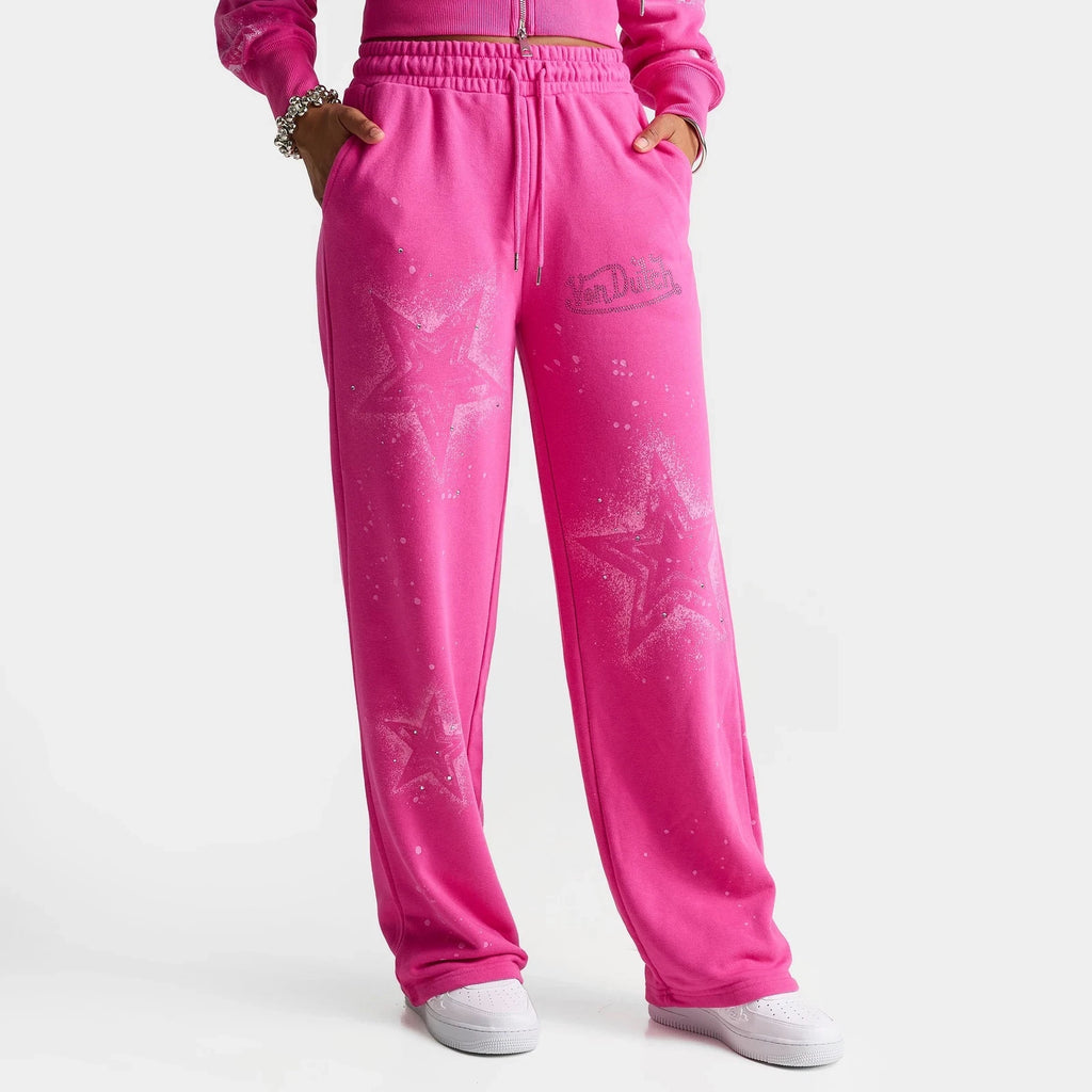 Women's Star Print Wide-Leg Sweatpants