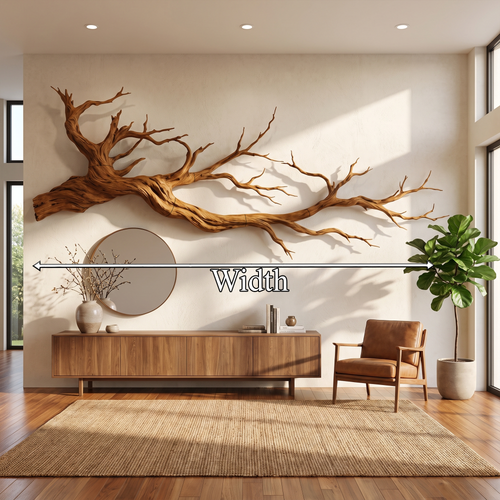 Abstract Tree Root Solid Wood Wall Sculpture, 3D Wall Art - view 2