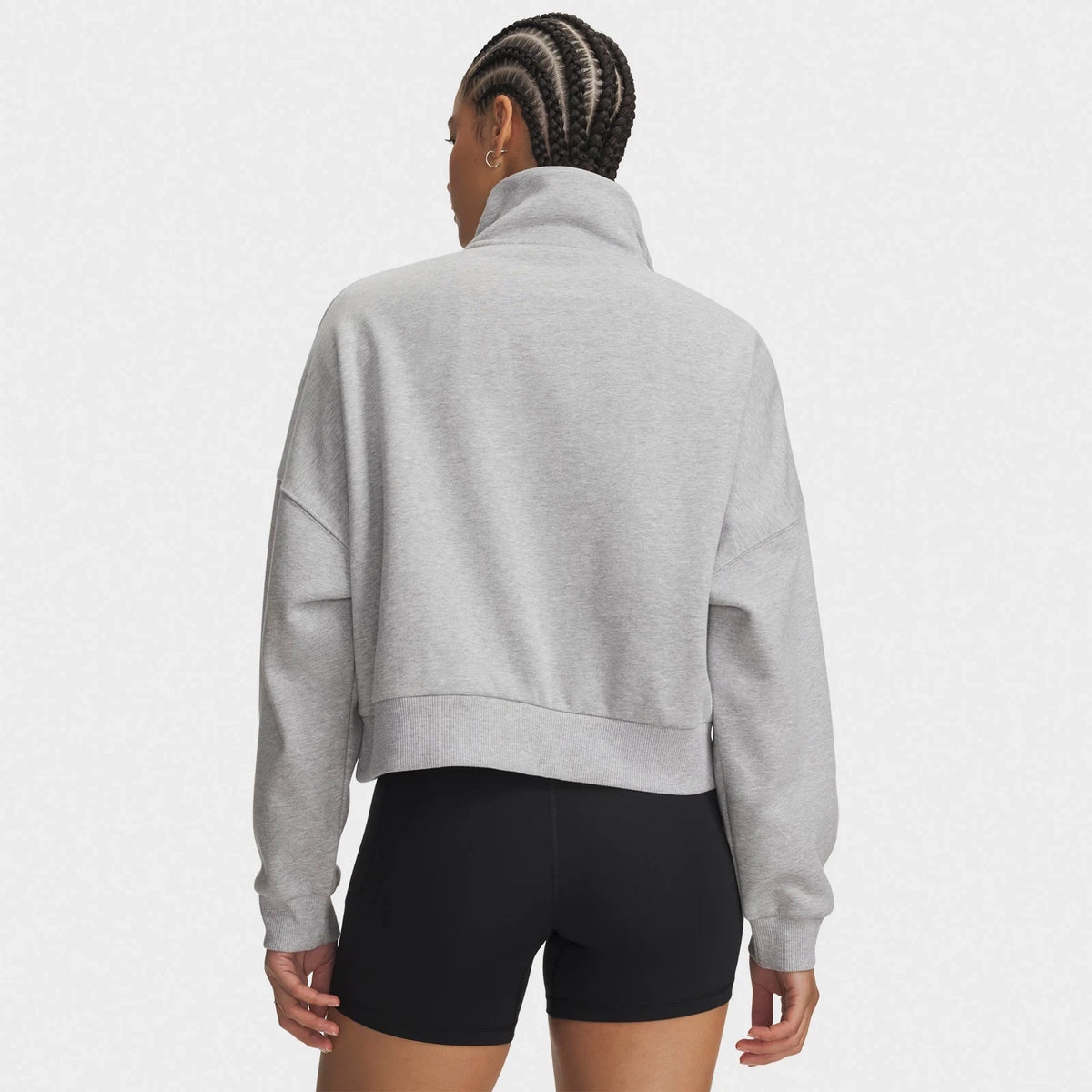 Women's Oversized Half-Zip Fleece Sweatshirt - Gray