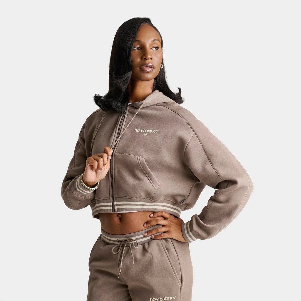 Women's Cropped Rib Full-Zip Hoodie