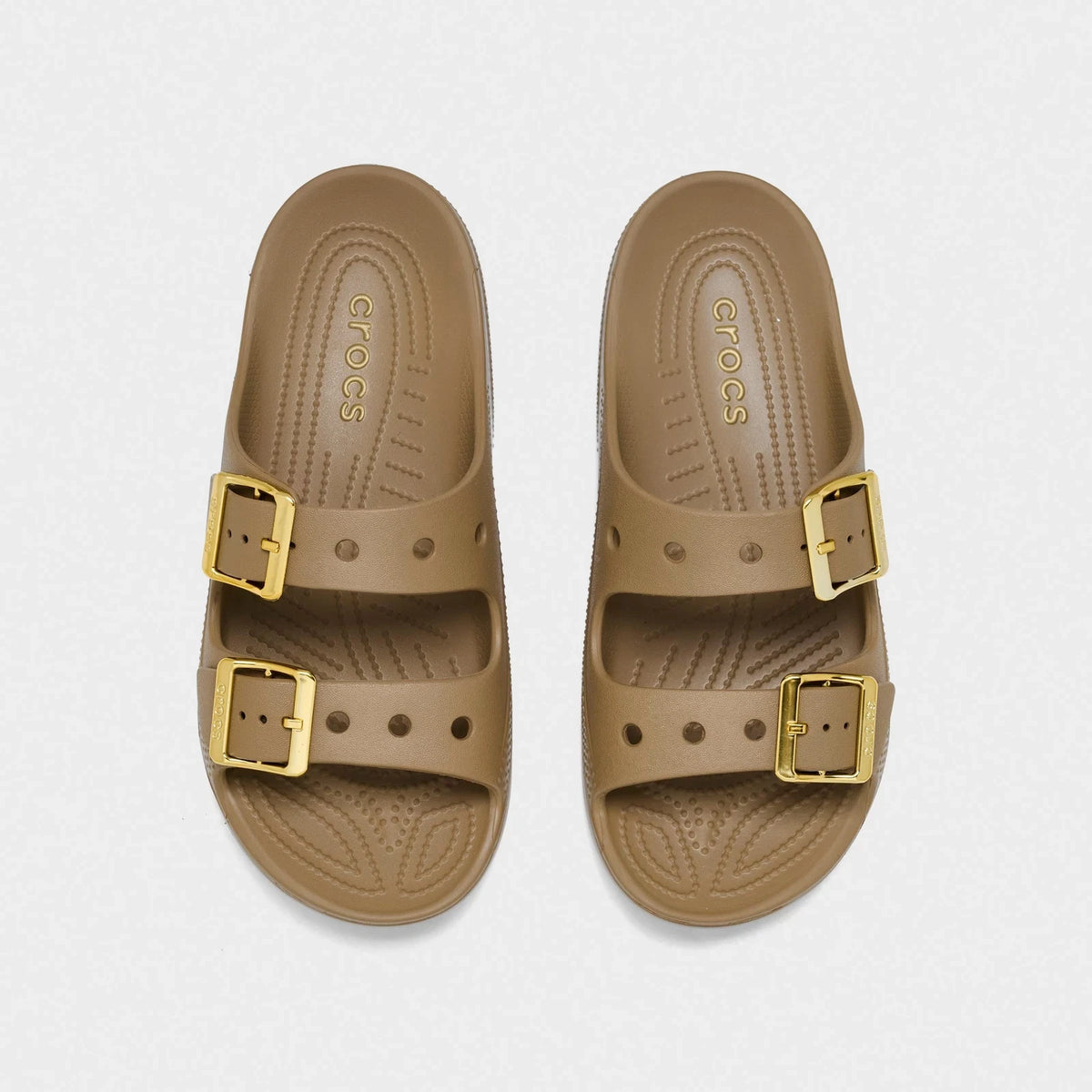 Double Strap Buckle Sandal - Beige