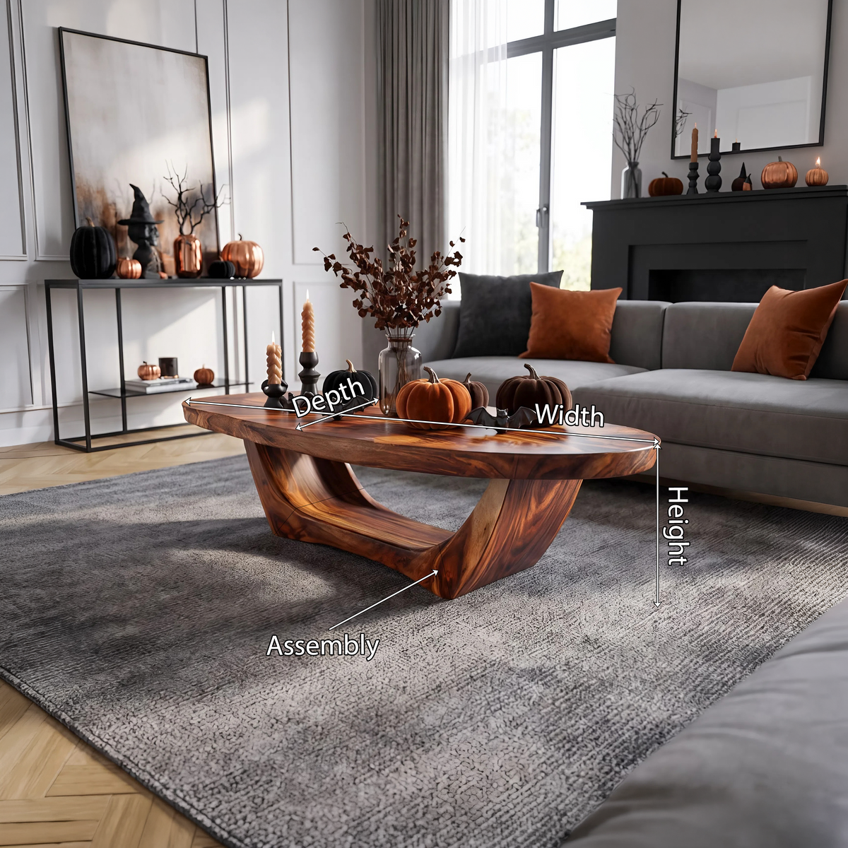 Handcrafted Live Edge Wood Coffee Table for Living Room - view 8
