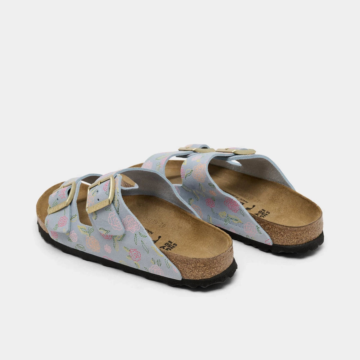 Women's Floral Suede Two-Strap Sandals