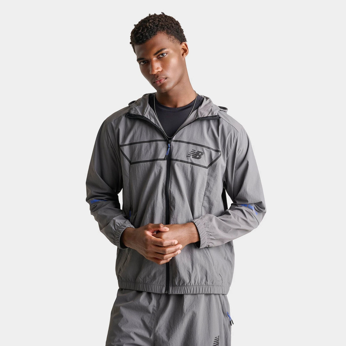 Men's Lightweight Hooded Full-Zip Woven Jacket
