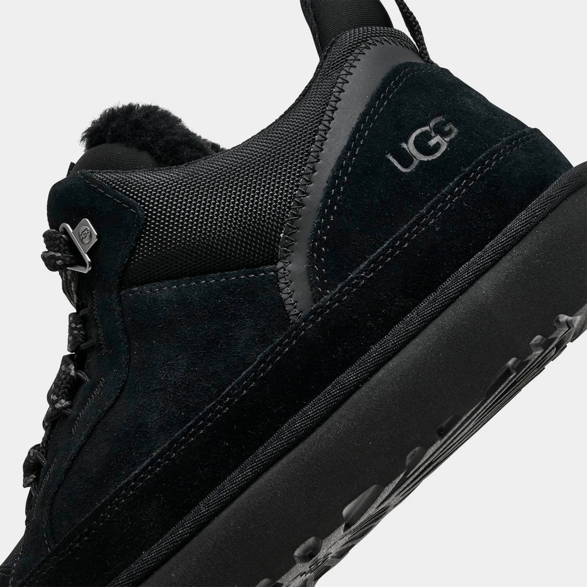 Men's Suede And Mesh Sneakers - Black