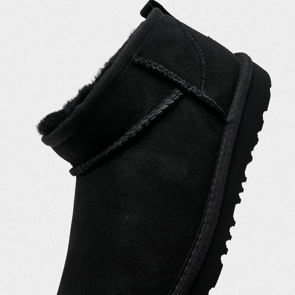 Kids' Short Sheepskin Side-Zip Boots - Black