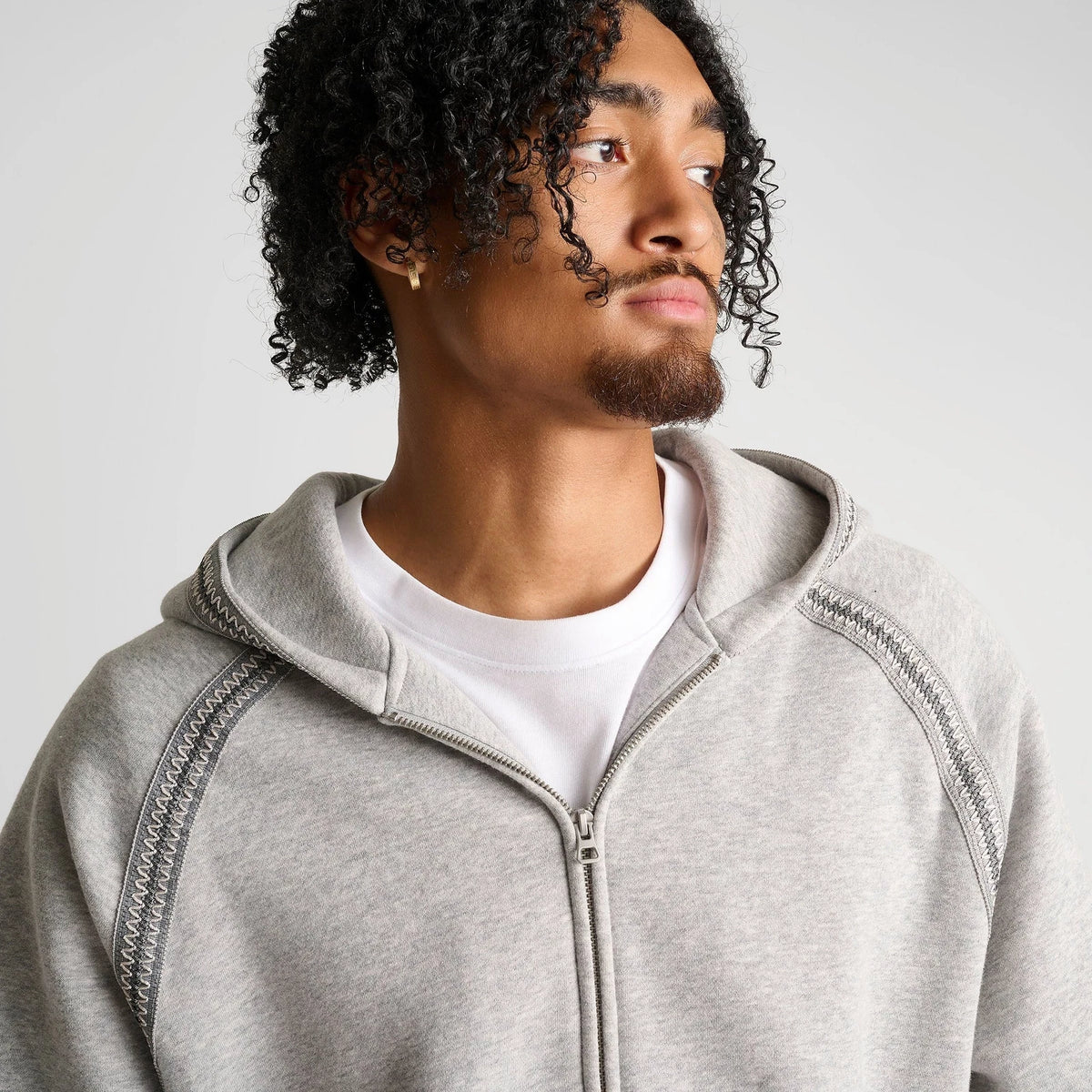 Cotton Blend Full-Zip Hoodie