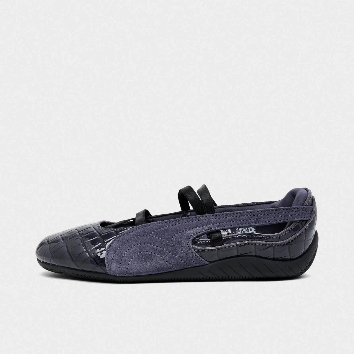 Women's Cow-Print Patent Ballet Sneakers