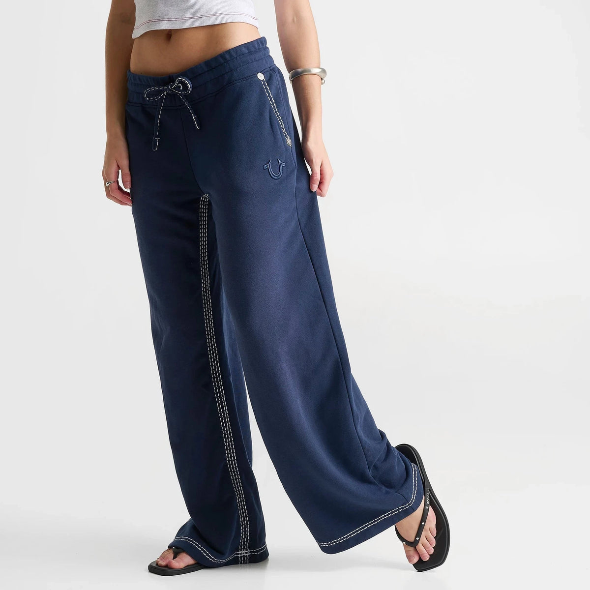 Women's Low-Rise Straight-Leg Fleece Pants