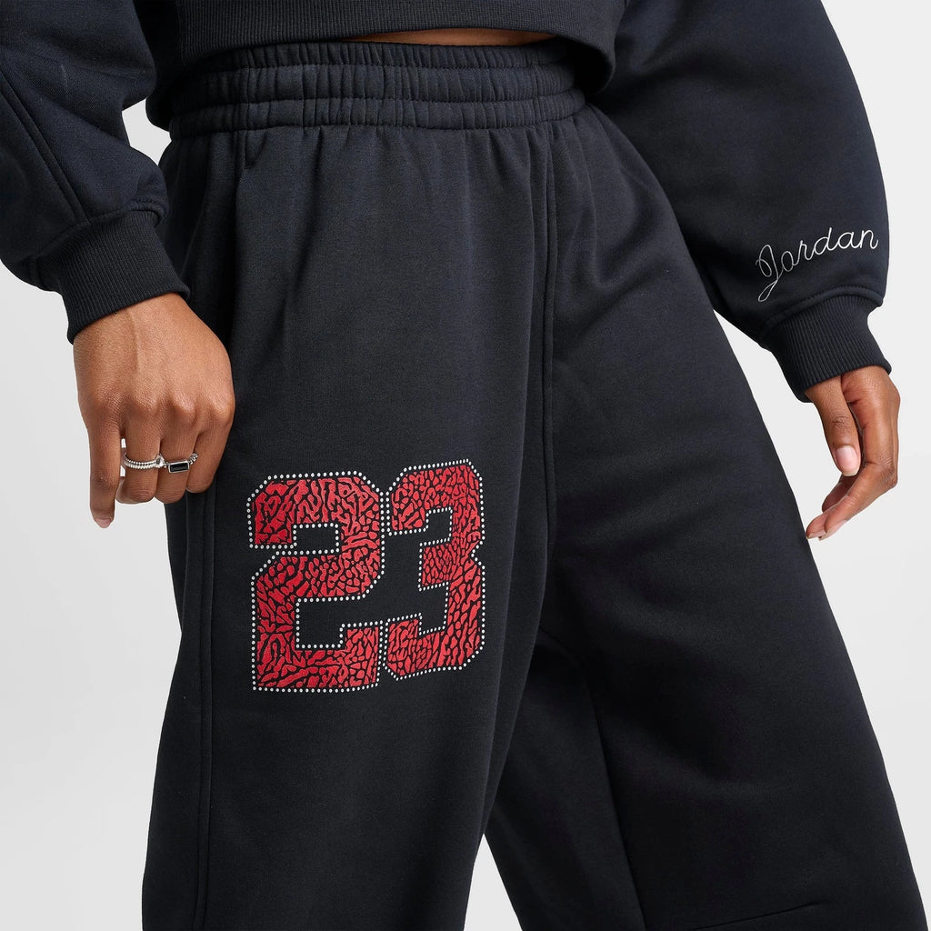 Women's Brushed Fleece Jogger Pants - Black