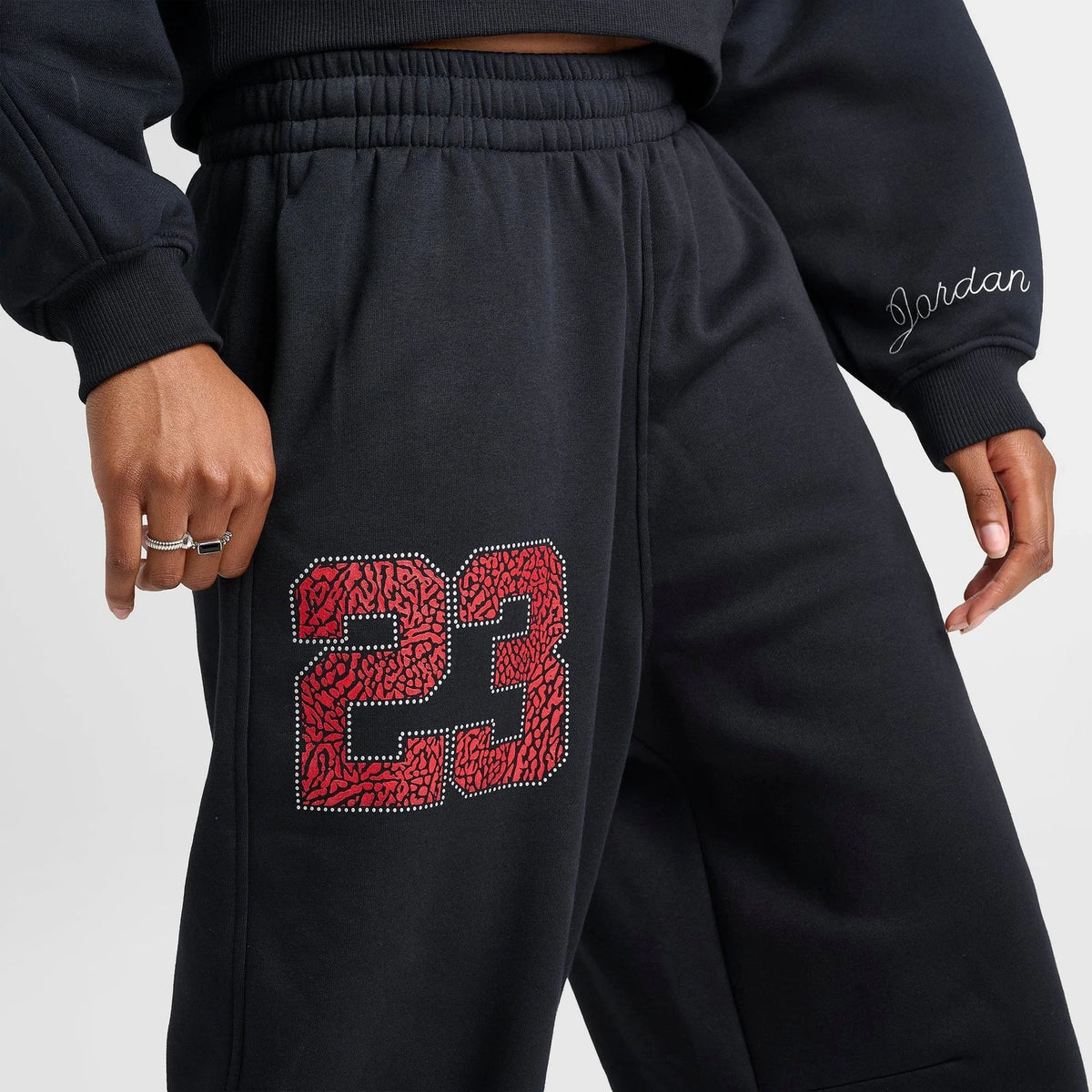 Women's Brushed Fleece Jogger Pants - Black