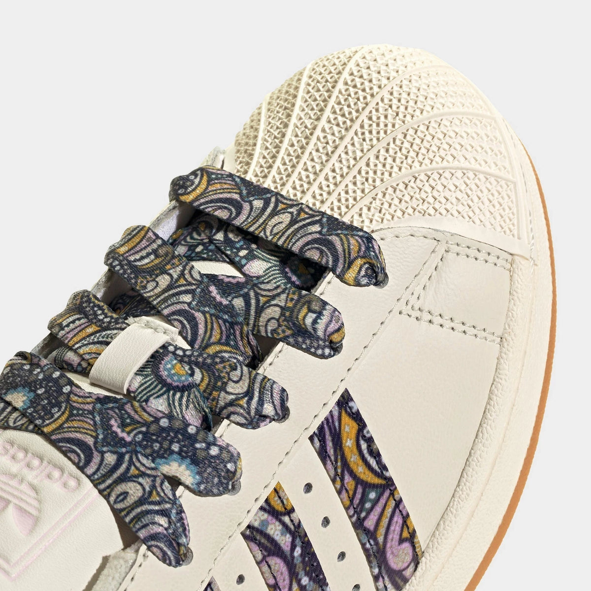 Girls' Floral Print Leather Sneakers