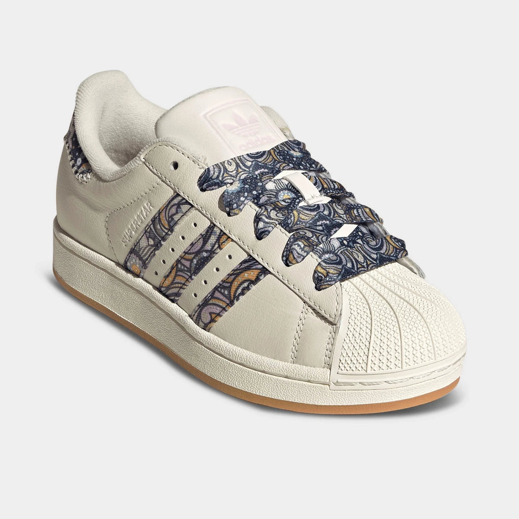 Girls' Floral Print Leather Sneakers