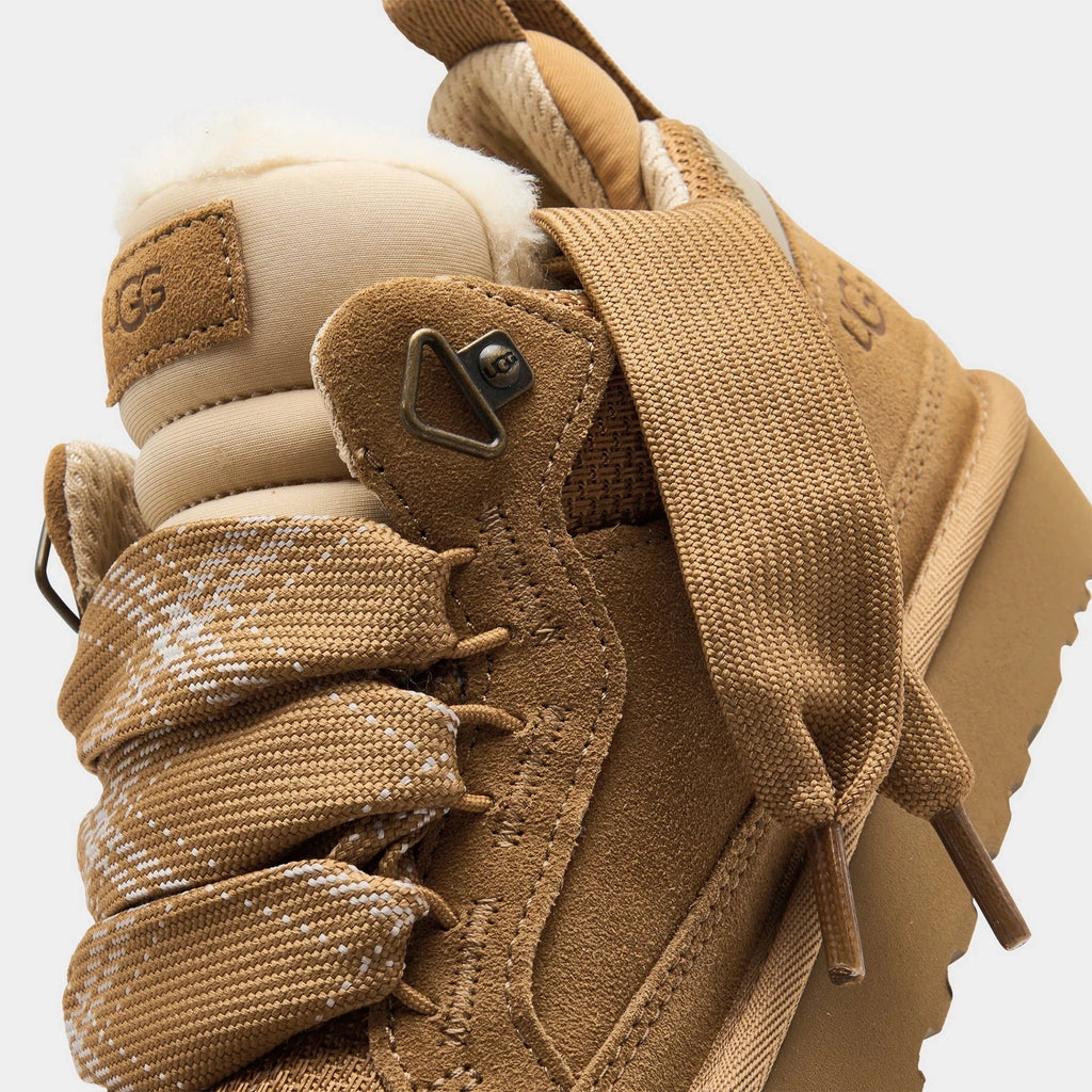 Women's Suede Mesh Sneaker Boots - Chestnut