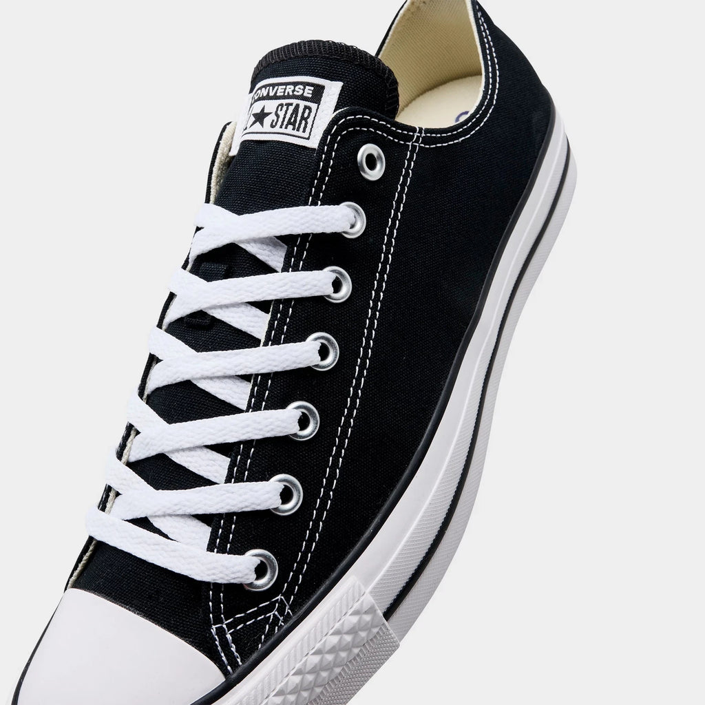 Men's Cushioned Canvas Low Top Sneakers - Black