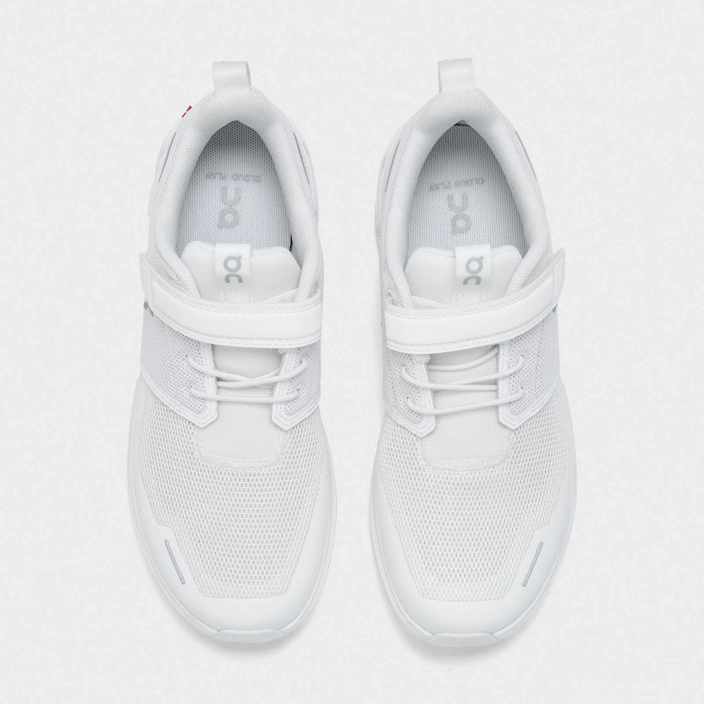 Kids' Stretch-Lace Strap Sneaker - White