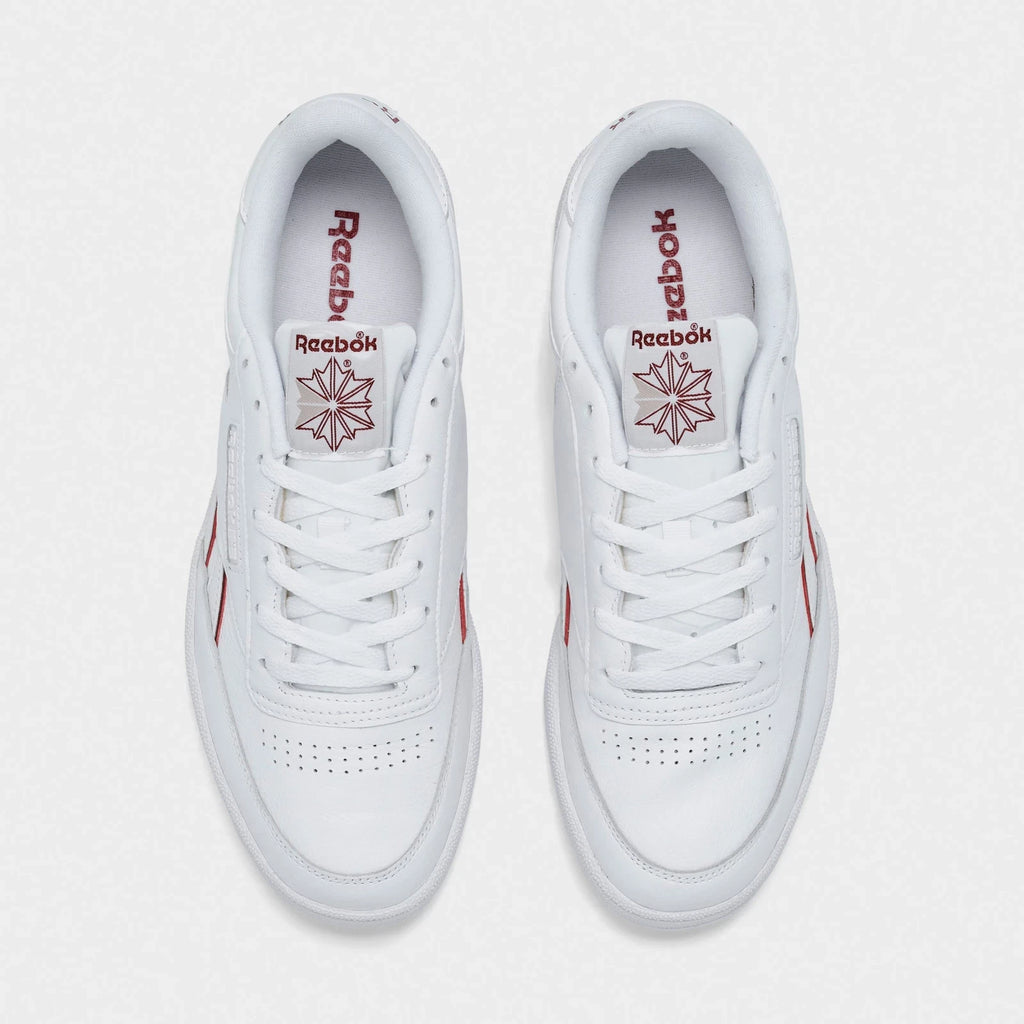 Men's Leather Tennis-Inspired Sneaker - White